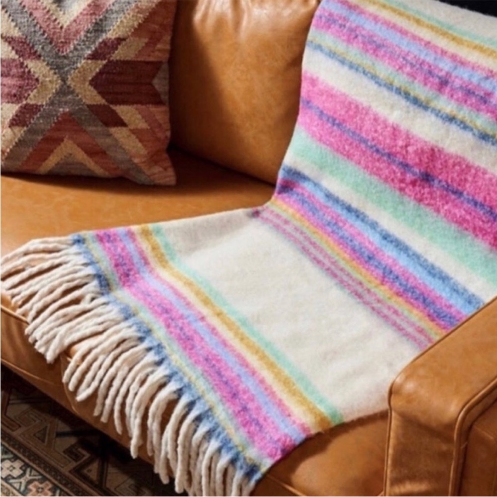 Free People NWT Aztec Rainbow Throw w/tassels